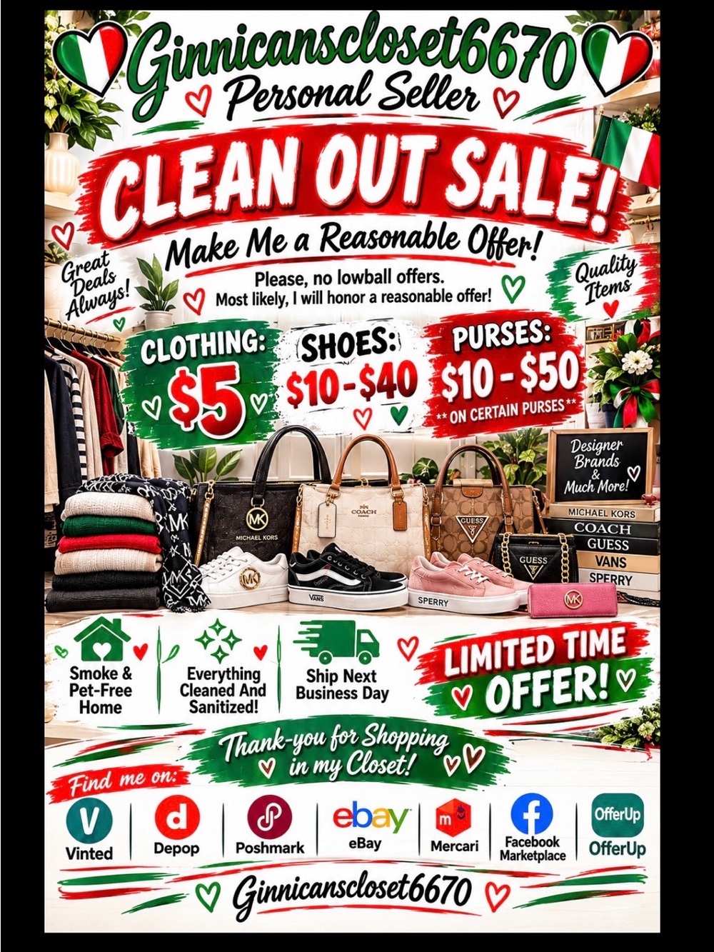 Closet Clean Out Sale